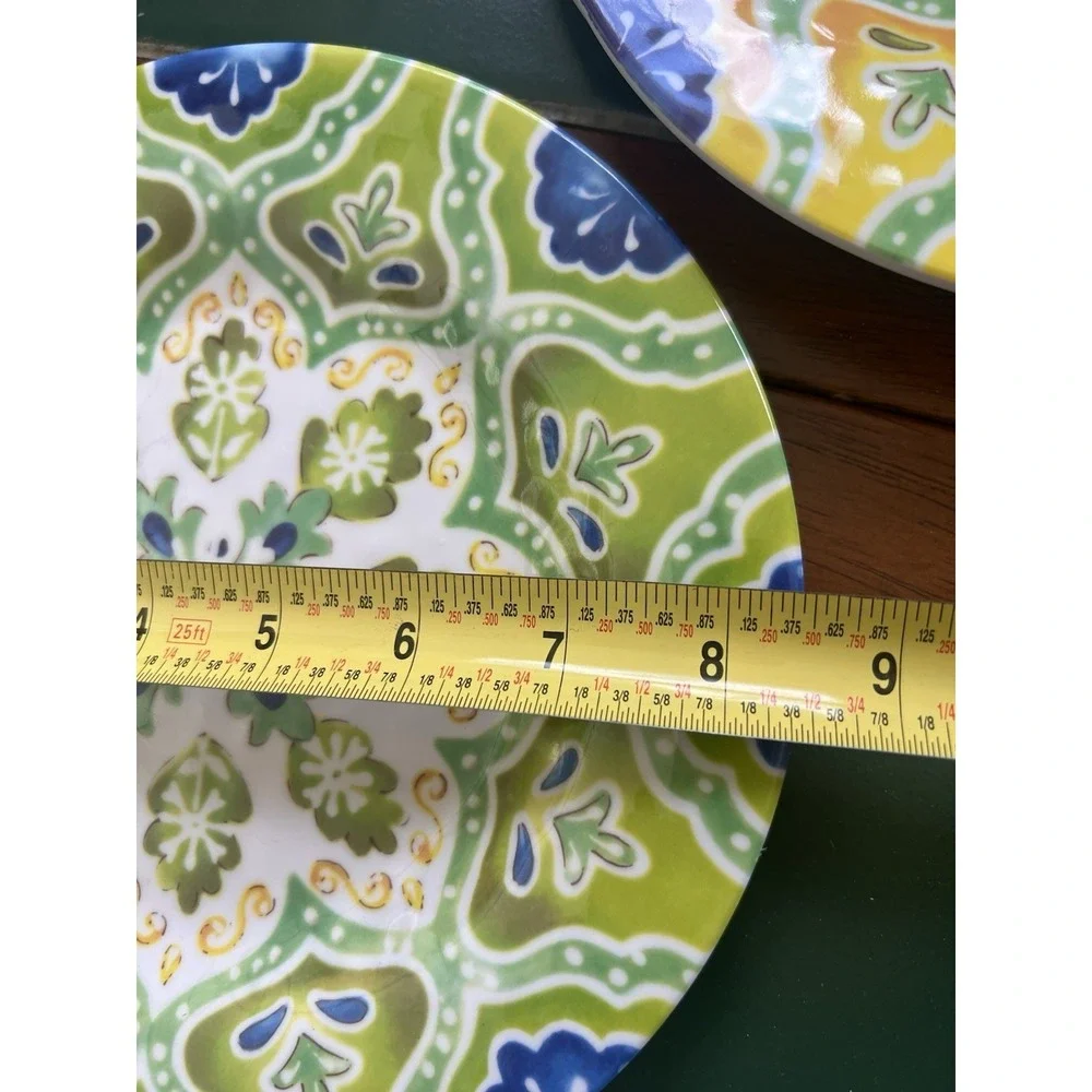 Set 14 Assorted LAURIE GATES MOROCCAN BOHO MELAMINE 8 Salad Plates & 6 Bowls